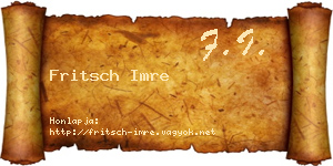 Fritsch Imre névjegykártya